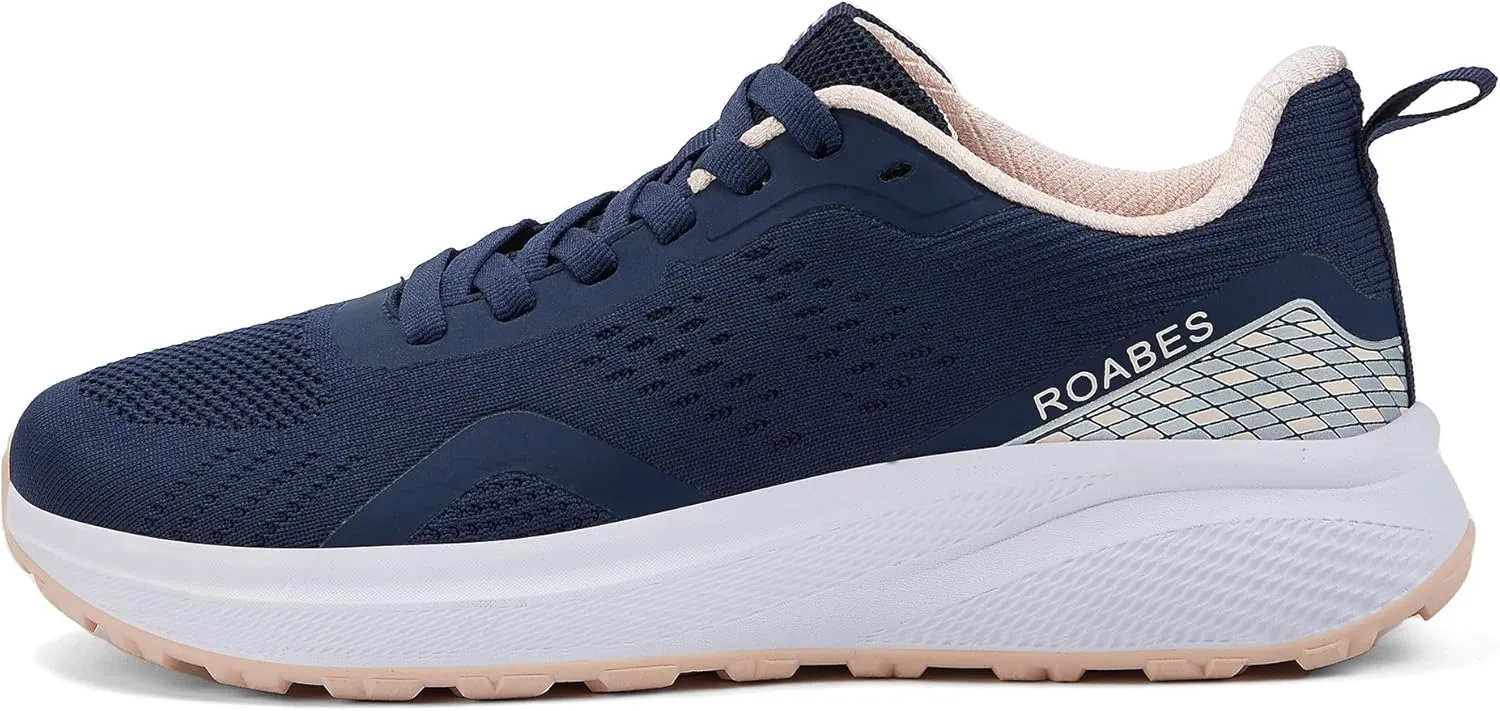 Women's Wide Toe Box Sneakers, Wide Tennis Running Shoes, Rubber Non-Slip Breathable Gym Workout Shoes