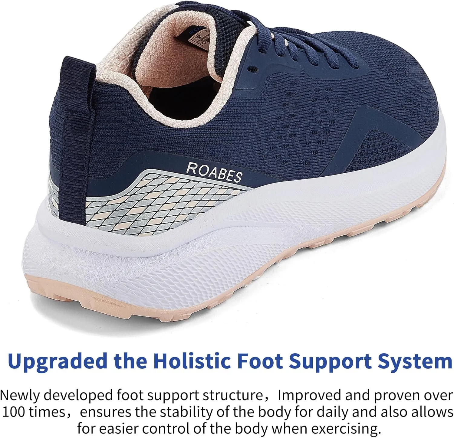Women's Wide Toe Box Sneakers, Wide Tennis Running Shoes, Rubber Non-Slip Breathable Gym Workout Shoes