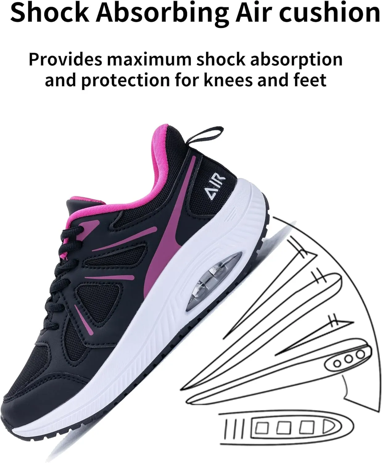 Womens Wide Walking Shoes Arch Support Orthotic Air Sneakers Comfortable Tennis Athletic Running Shoes