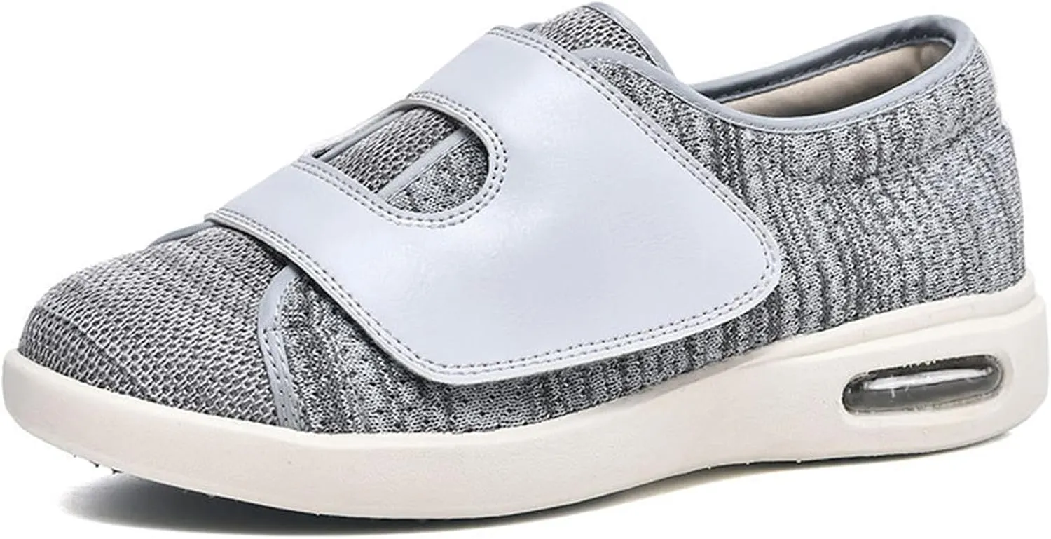 Women's Wide Width Diabetic Walking Shoes with Adjustable Closure, Easy On/Off Lightweight Sneakers for Elderly Arthritis Swollen Feet