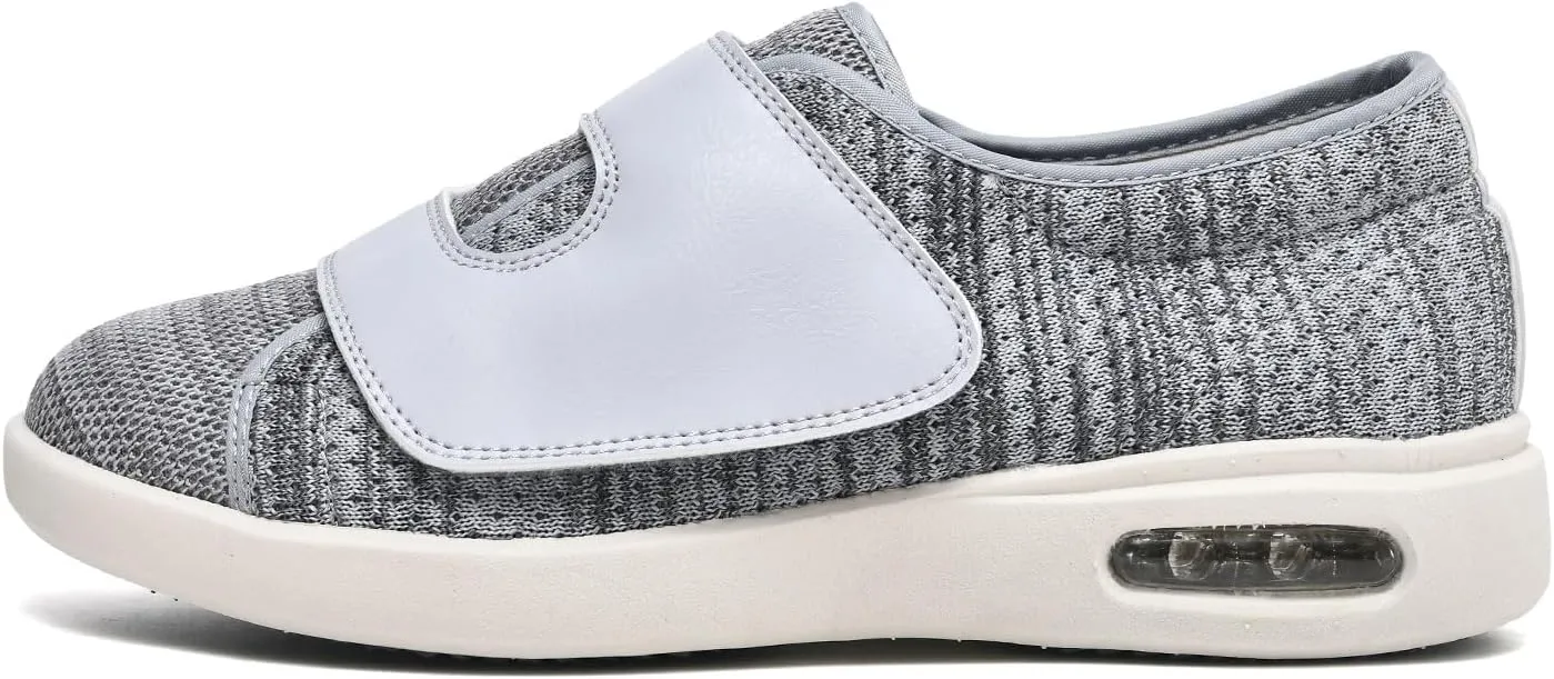 Women's Wide Width Diabetic Walking Shoes with Adjustable Closure, Easy On/Off Lightweight Sneakers for Elderly Arthritis Swollen Feet