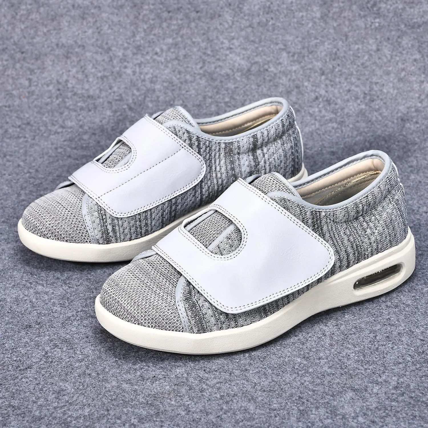 Women's Wide Width Diabetic Walking Shoes with Adjustable Closure, Easy On/Off Lightweight Sneakers for Elderly Arthritis Swollen Feet