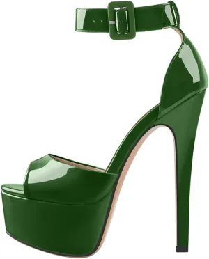 Women's Zebra Stripe Platforms - Peep Toe Ankle Strap Party Heels