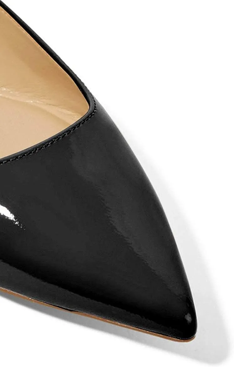 XYD Women Casual Pointed Toe Flats Slip On Patent Leather Ballet Driving Walking Loafers Dress Shoes