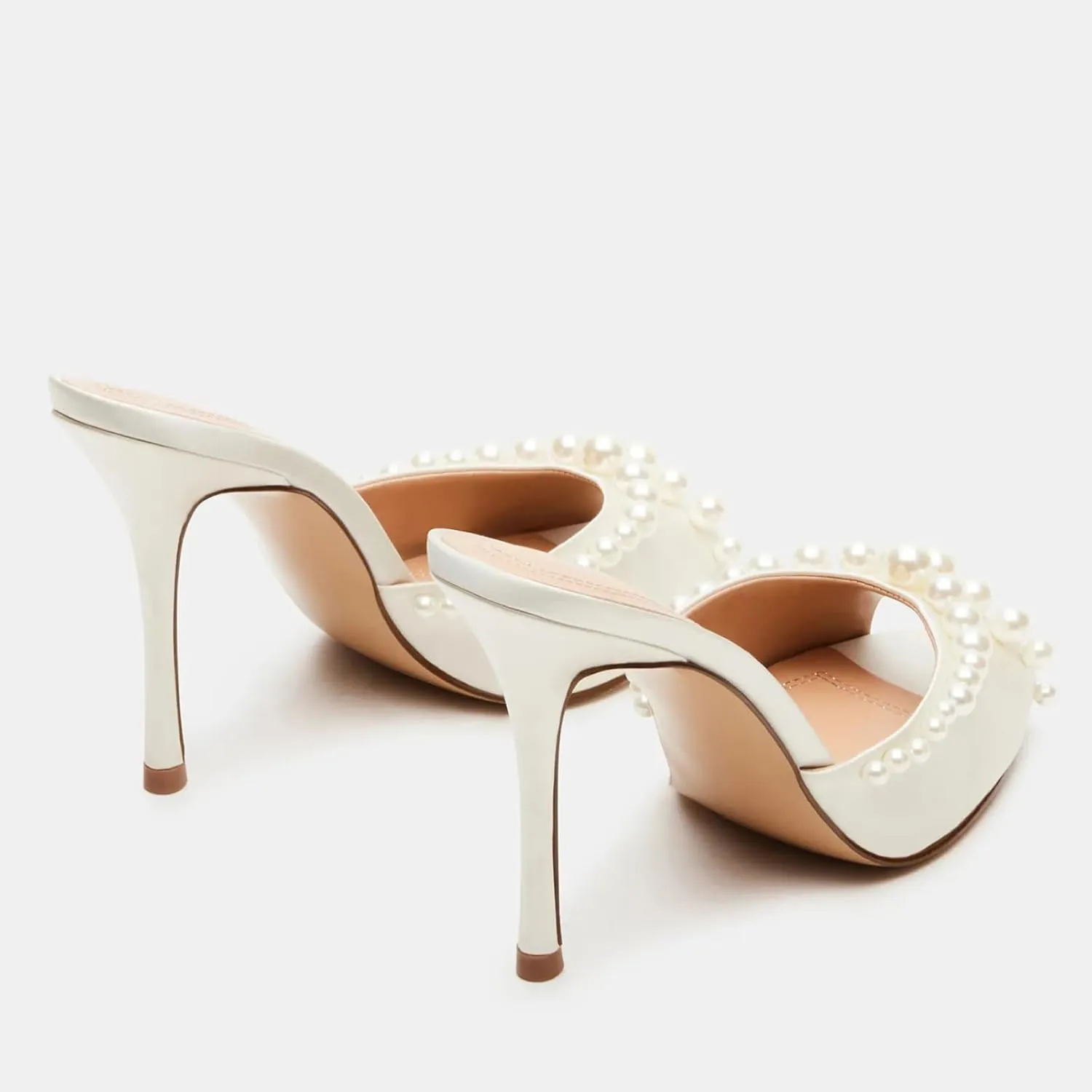 Yishaweiqi Women's Mesh Heeled Sandals Peep Toe Mules Slip on Stiletto High Heels Dress Sexy Slide Sandals
