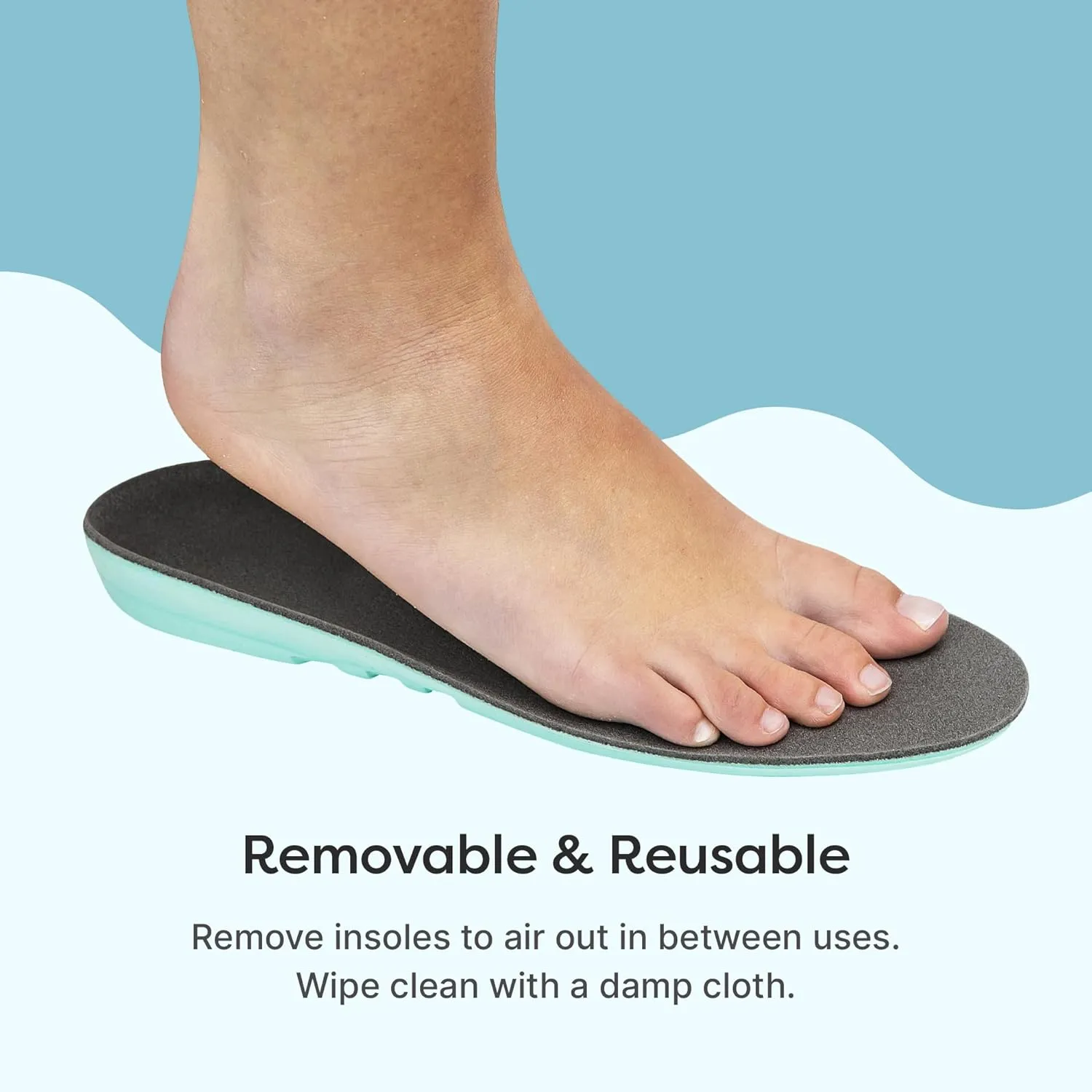 ZenToes Diabetic Cushioned Insoles for Men and Women, Shock Absorbing Plastazote Foam Pads for Plantar Fasciitis, Metatarsalgia, Morton's Neuroma Relief - 1 Pair (M8/W9.5)