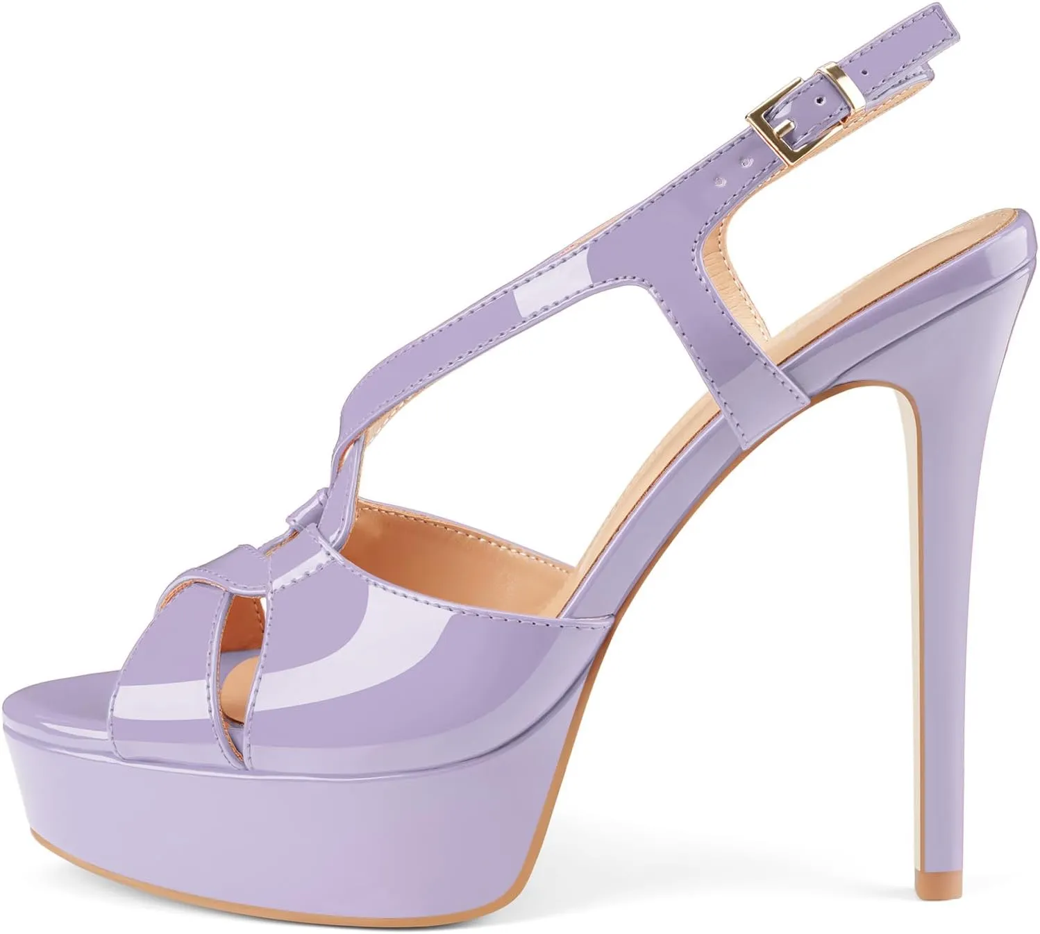 Z.Oufeier Women’s Cross Ankle Strap Slingback Sandals Platform High Stiletto Strappy Heels Open Peep Toe Buckle Summer Dress Sexy Wedding Shoes