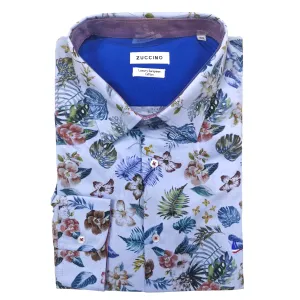 Zuccino Italy Powder Tailored Floral LS Shirt