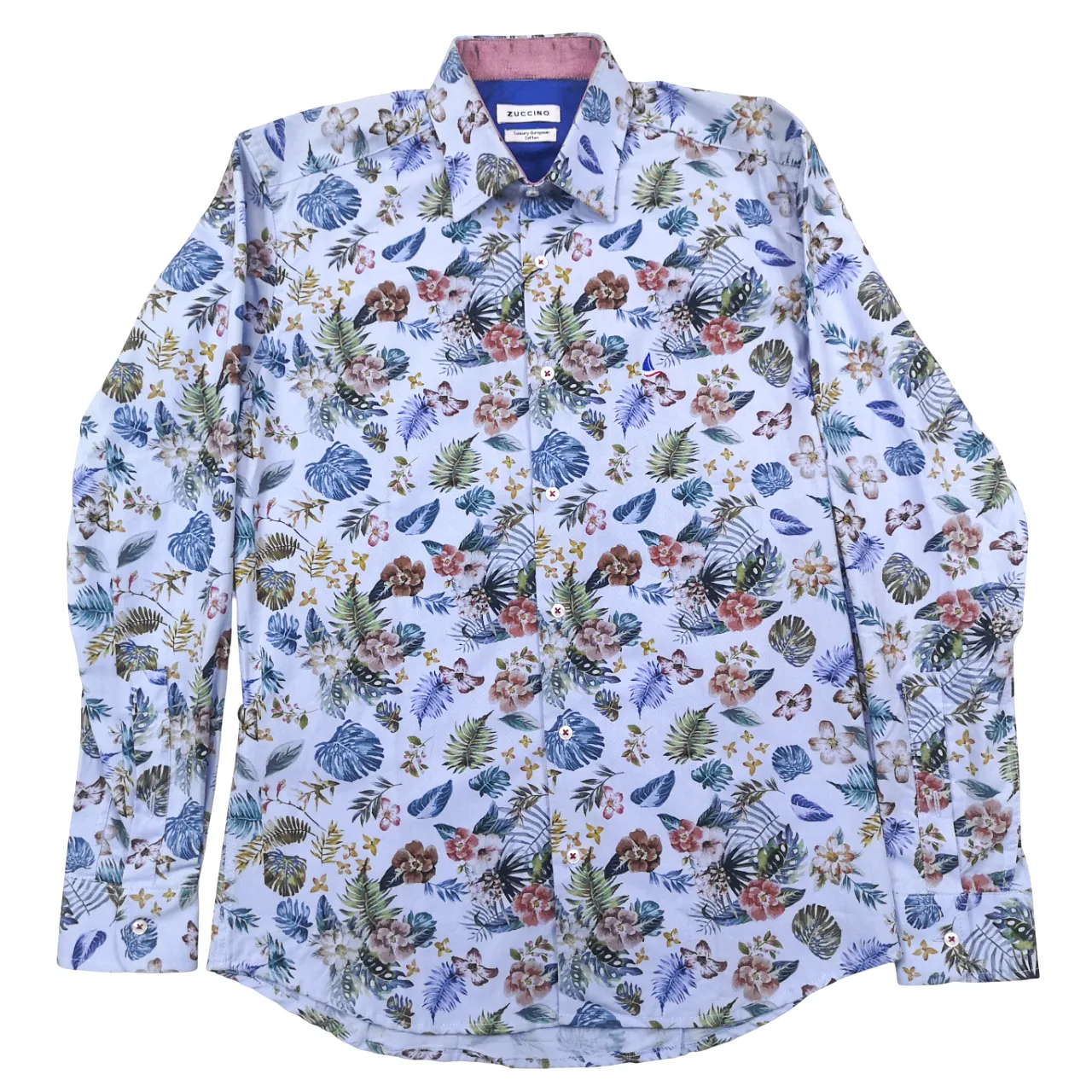 Zuccino Italy Powder Tailored Floral LS Shirt