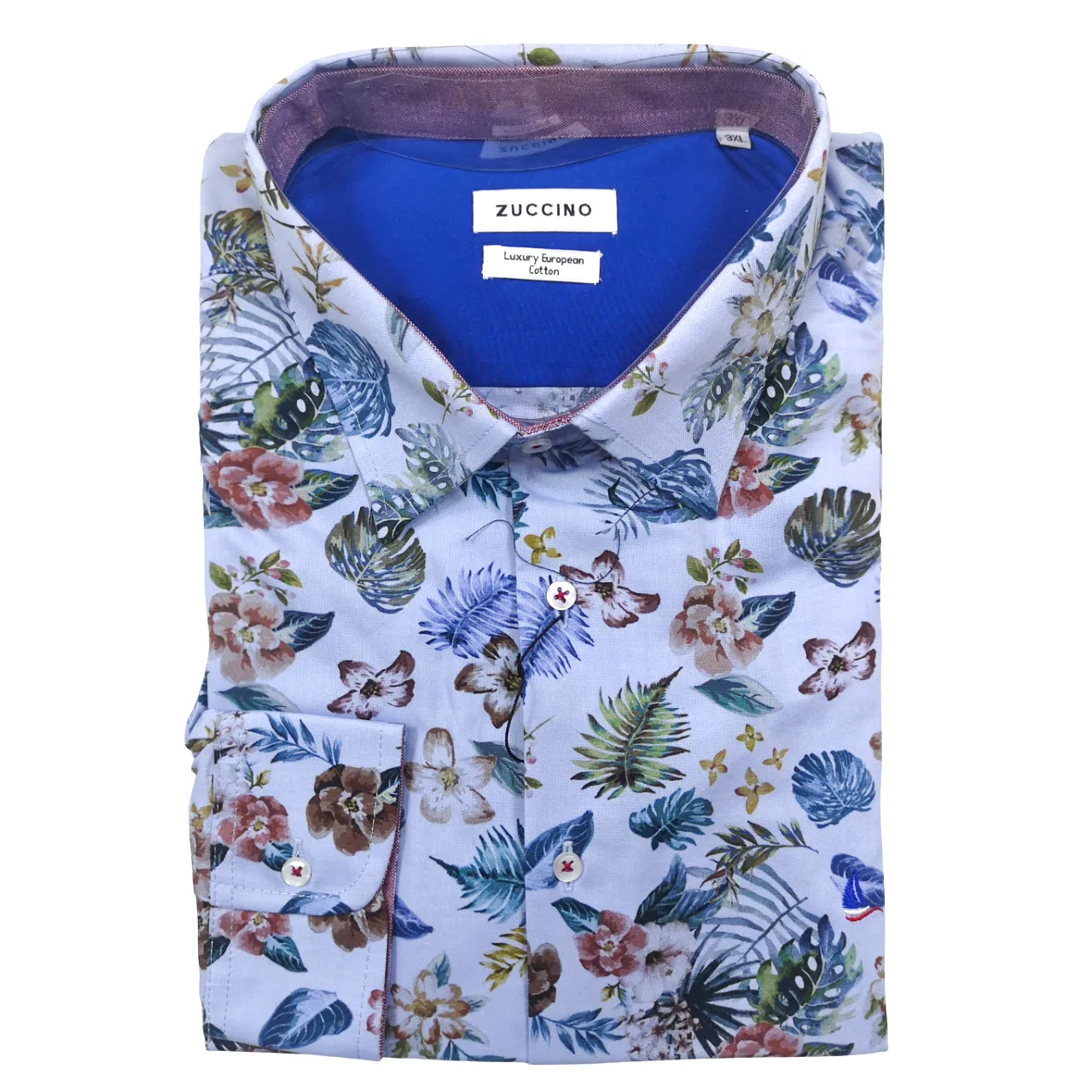 Zuccino Italy Powder Tailored Floral LS Shirt